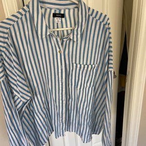 Urban Outfitters BDG Blue & White Striped Button Up